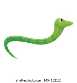 Green snake icon. Cartoon of green snake vector icon for web design isolated on white background