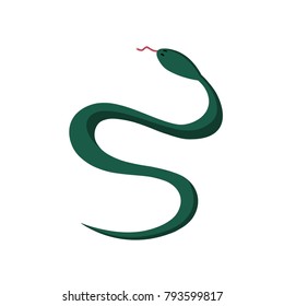 green snake isolated on white background. vector icon. illustration