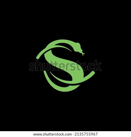 green snake Leaves Letter  S Logo