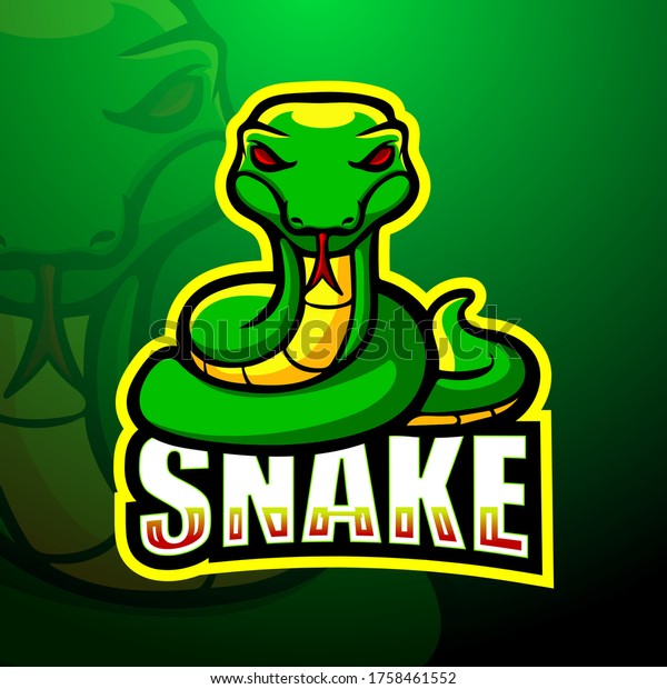 Green Snake Mascot Esport Logo Design Stock Vector (Royalty Free ...