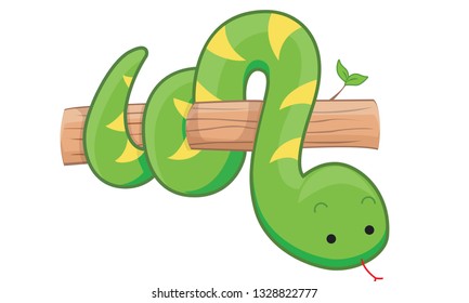 Green snake on the tree