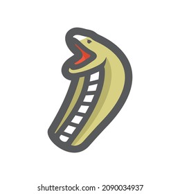 Green Snake Reptile Vector icon Cartoon illustration.