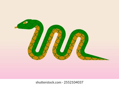 Green snake. Symbol of the year. Lunar new year. Chinese new year concept.