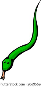 green snake with tongue out