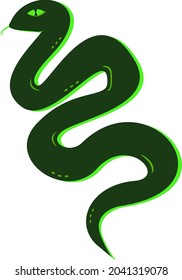 green snake. vector illustration. Happy Halloween. eps 8