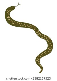 green snake in vector. wild animal in flat style. Template for poster logo icon for app website. Series of animal images in flat style