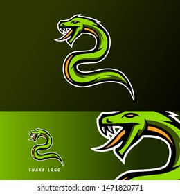 green snake viper pioson mascot esport logo for team, personal, company svg