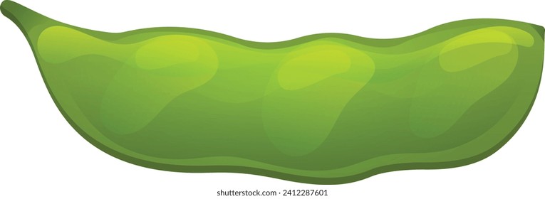 La vaina de arveja verde aislada en fondo blanco. Lechuga fresca, verdura natural sana, ilustración orgánica de los vectores alimentarios.