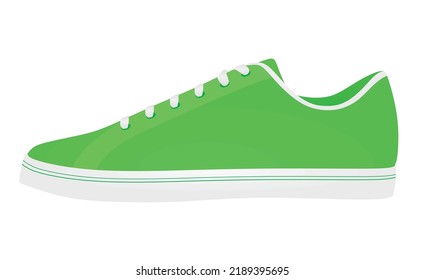 Green sneaker shoe. vector illustration