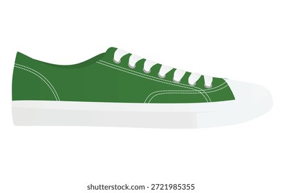 Zapatilla deportiva verde. Ilustración vectorial