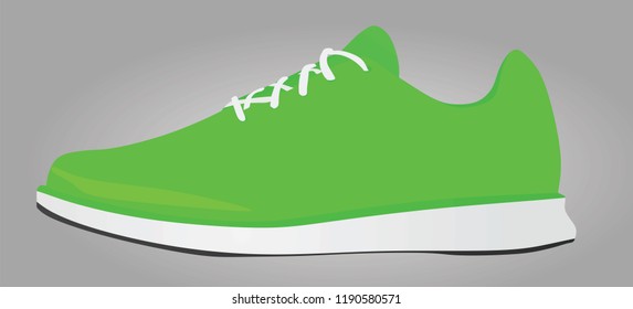 Green  sneaker. vector illustration