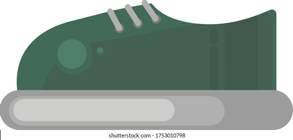Green sneakers , illustration, vector on white background