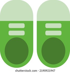 Green sneakers, illustration, vector on a white background.