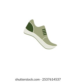 green sneakers, running shoes vector illustration