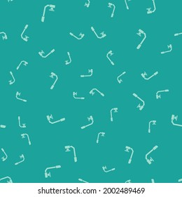 Green Snorkel icon isolated seamless pattern on green background. Diving underwater equipment.  Vector