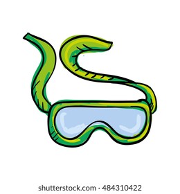 green snorkel mask