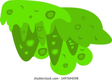 green snot on a white background disgusting slime object for design concept halloween
