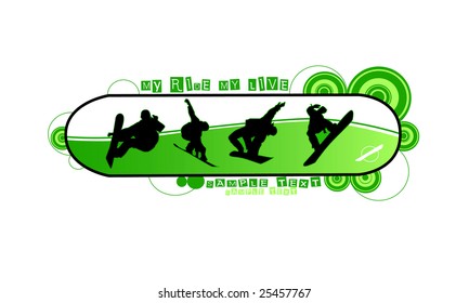 green snowboarders
