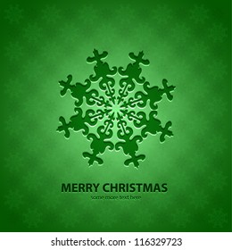Green snowflakes background
