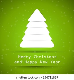 green snowy christmas tree. christmas concept