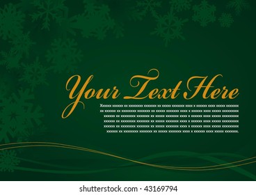 Green snowy winter background