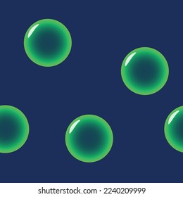 Green soap bubbles, pattern, vector