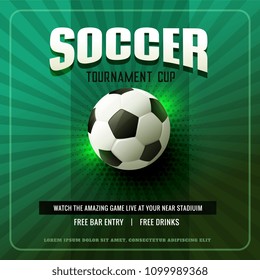 Soccer Tournament Poster Template Ball Grass Stock Vector (Royalty Free ...