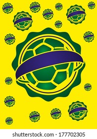 green soccer ball  yellow background vector art