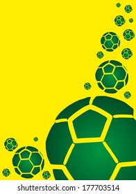 green soccer ball  yellow background vector art