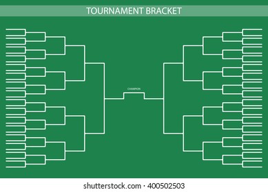 Green soccer, baseball Tournament Bracket for your design. Champion ship template, trendy style. Vector illustration.