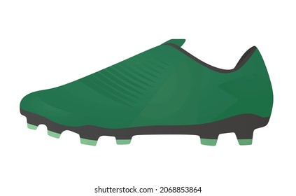 Green soccer boot. vector illustration