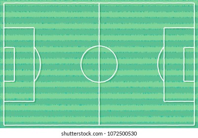 Green soccer clear field vector with little bit scribble effect.