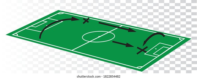 Campo de fútbol verde con dibujo