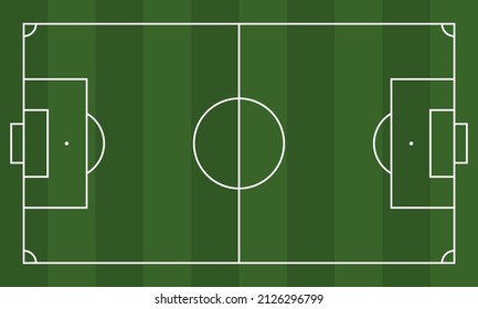 Green soccer field vector background. Vector pattern. Top view. Vector 10 EPS.