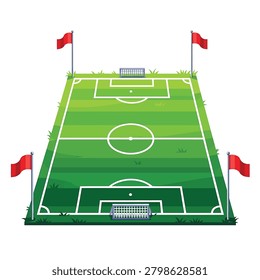 Green soccer field with white lines