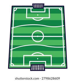 Green soccer field with white lines
