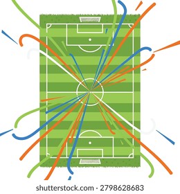 Green soccer field with white markings