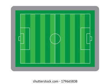 green soccer fields vector illustration