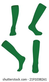 Green soccer socks. vector illustration