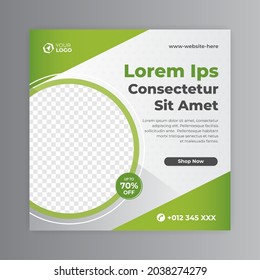 green social media post template