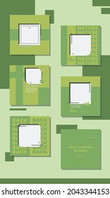 Green social media template for business vector design