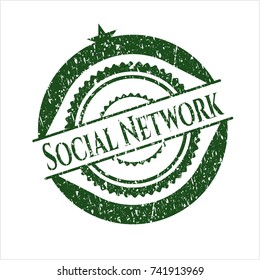Green Social Network with rubber seal texture