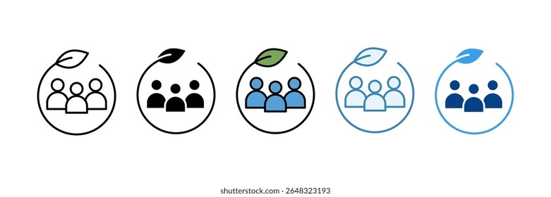 Green Society Icon Set Multiple Style Collection