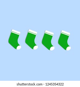 green sock flat illustration