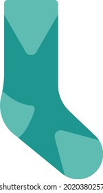 Green sock, illustration, vector on a white background.