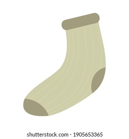 green sock with lines design, Cloth fashion style wear and store theme Vector illustration