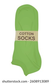 Green socks pack. vector illustration