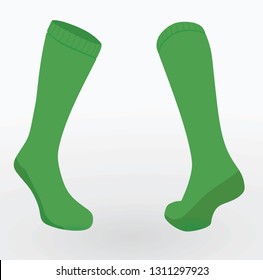 Green socks. vector illustration
