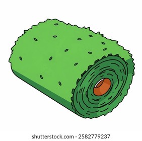 A green sod roll with lush grass. Ideal for element, icons in garden and landscape themed apps.