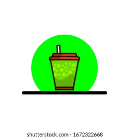GRÜNE SODA CUP IN FLACHDESIGN